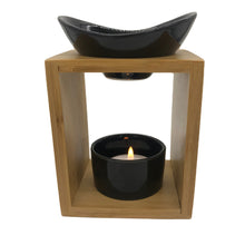 Load image into Gallery viewer, Wooden frame ceramic wax melter and oil burner
