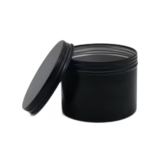 Matte black aluminium candle tin with screw top (65 x 50mm) (120ml 4oz )