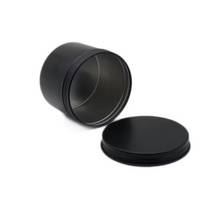 Load image into Gallery viewer, Matte black aluminium candle tin with screw top (65 x 50mm) (120ml 4oz )
