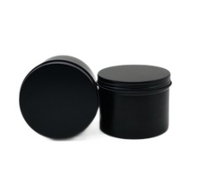 Load image into Gallery viewer, Matte black aluminium candle tin with screw top (65 x 50mm) (120ml 4oz )
