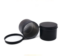 Load image into Gallery viewer, Matte black aluminium candle tin with screw top (65 x 50mm) (120ml 4oz )
