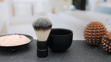 Load image into Gallery viewer, Natural hair shaving brush and soap bowl set
