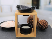 Load image into Gallery viewer, Wooden frame ceramic wax melter and oil burner
