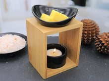 Load image into Gallery viewer, Wooden frame ceramic wax melter and oil burner
