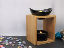 Load image into Gallery viewer, Wooden frame ceramic wax melter and oil burner
