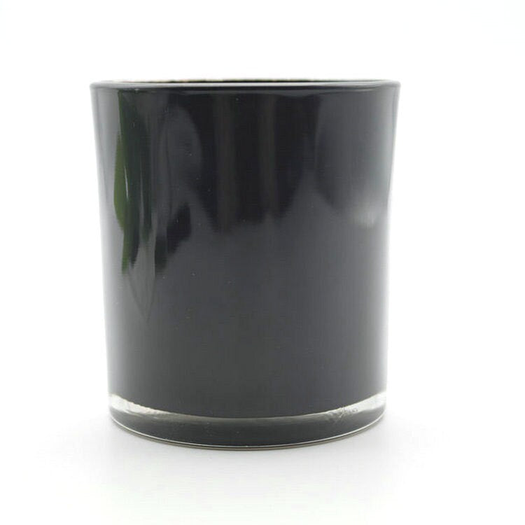 Black glossy glass candle container (jar) (30 cl / 300 ml)