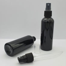 Load image into Gallery viewer, Tall Glossy Black PET Boston Bottle &amp; Atomiser Spray (100 ml)
