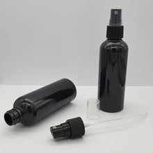 Load image into Gallery viewer, Tall Glossy Black PET Boston Bottle &amp; Atomiser Spray (100 ml)
