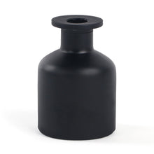 Load image into Gallery viewer, Black matte glass reed diffuser bottles with cork like stoppers (150 ml)
